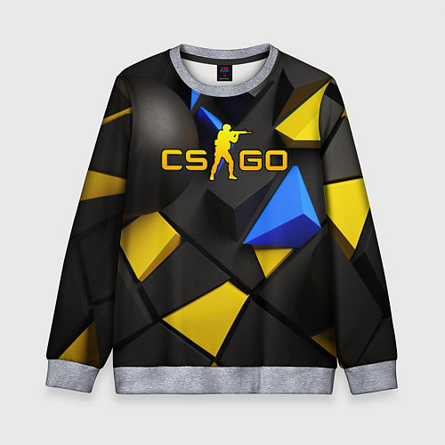 Детский свитшот CSGO blue yellow abstract / 3D-Меланж – фото 1