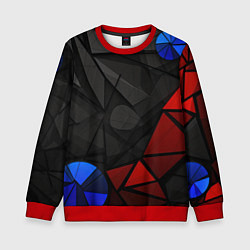 Свитшот детский Black blue red elements, цвет: 3D-красный