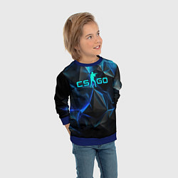 Свитшот детский CSGO neon style logo, цвет: 3D-синий — фото 2