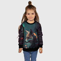 Свитшот детский Кибернетический лис, цвет: 3D-черный — фото 2