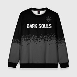 Свитшот детский Dark Souls glitch на темном фоне: символ сверху, цвет: 3D-черный