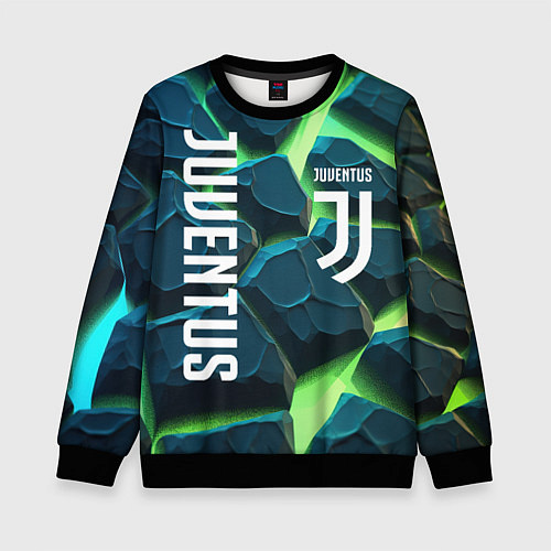 Детский свитшот Juventus green neon / 3D-Черный – фото 1