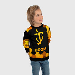 Свитшот детский Doom - gold gradient, цвет: 3D-черный — фото 2