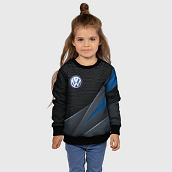 Свитшот детский Фольцваген - синяя броня, цвет: 3D-черный — фото 2