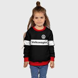 Свитшот детский Фольцваген - черный и белый, цвет: 3D-красный — фото 2
