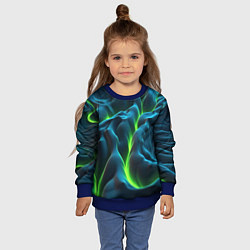 Свитшот детский Зеленая кислотная текстура с плитами, цвет: 3D-синий — фото 2