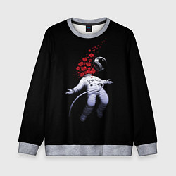 Свитшот детский Скафандр и розы, цвет: 3D-меланж