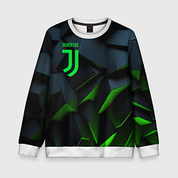 Свитшот детский Juventus black green logo, цвет: 3D-белый