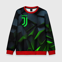 Свитшот детский Juventus black green logo, цвет: 3D-красный