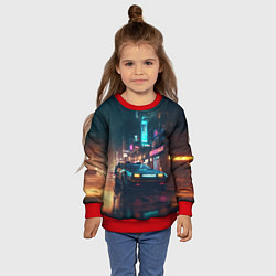 Свитшот детский Пейзаж в стиле Бегущий по лезвию, цвет: 3D-красный — фото 2