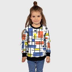 Свитшот детский Разноцветные прямоугольники, цвет: 3D-черный — фото 2