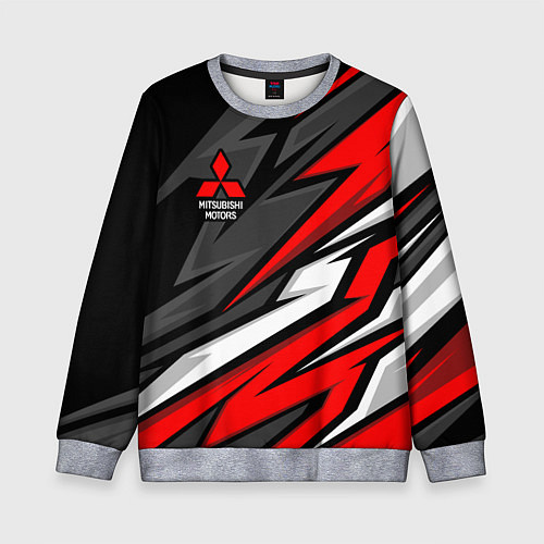 Детский свитшот Митсубиси - красный спортивный / 3D-Меланж – фото 1