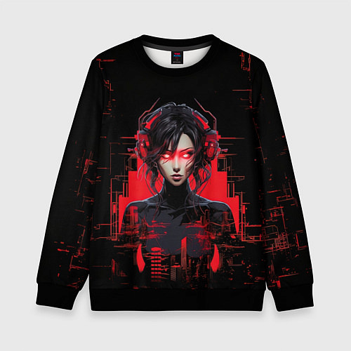 Детский свитшот Кибернетическая чародейка / 3D-Черный – фото 1