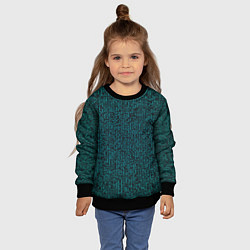 Свитшот детский Паттерн мозаика зелёный, цвет: 3D-черный — фото 2