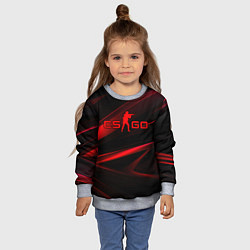 Свитшот детский CSGO red black logo, цвет: 3D-меланж — фото 2