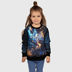 Свитшот детский Сounter-strike в синем огне, цвет: 3D-черный — фото 2
