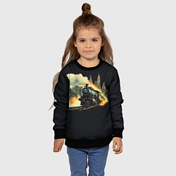 Свитшот детский Поезд путешествие, цвет: 3D-черный — фото 2