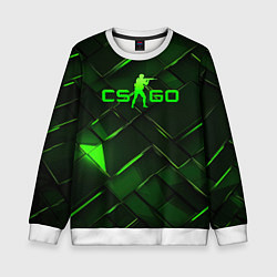 Свитшот детский CSGO green abstract elements, цвет: 3D-белый