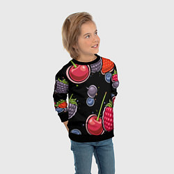 Свитшот детский Плоды и ягоды, цвет: 3D-черный — фото 2