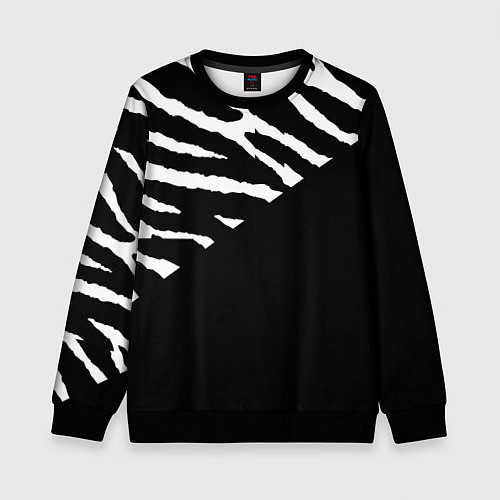 Детский свитшот Полосы зебры с черным / 3D-Черный – фото 1