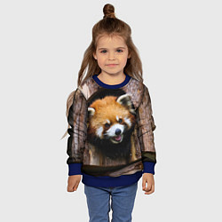 Свитшот детский Красная панда в дереве, цвет: 3D-синий — фото 2