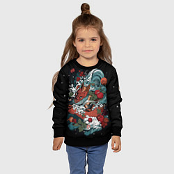 Свитшот детский Водный дракон, цвет: 3D-черный — фото 2