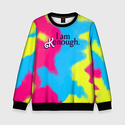 Свитшот детский I Am Kenough Tie-Dye, цвет: 3D-черный