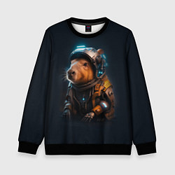 Свитшот детский Cool capybara - cyberpunk - neural network, цвет: 3D-черный