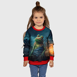 Свитшот детский Уставший Пепе, цвет: 3D-красный — фото 2