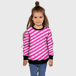 Свитшот детский Барби и розовые полосы, цвет: 3D-черный — фото 2