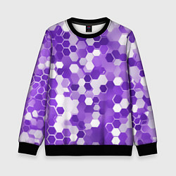 Свитшот детский Кибер Hexagon Фиолетовый, цвет: 3D-черный
