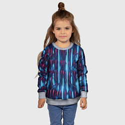 Свитшот детский Голубые кибер линии, цвет: 3D-меланж — фото 2