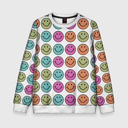 Свитшот детский Smiley face, цвет: 3D-белый