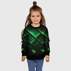 Свитшот детский Зеленые неоновые плиты, цвет: 3D-черный — фото 2