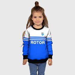 Свитшот детский ФК Ротор - синии линии, цвет: 3D-черный — фото 2