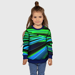 Свитшот детский Green black abstract, цвет: 3D-синий — фото 2