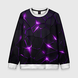 Свитшот детский Неоновые плиты с фиолетовым свечением, цвет: 3D-белый