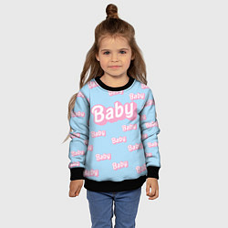 Свитшот детский Baby - Barbie style: blue pattern, цвет: 3D-черный — фото 2