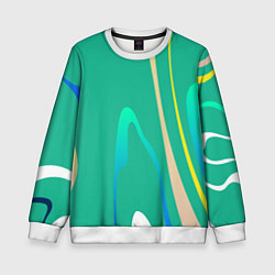 Свитшот детский Абстрактное изображение, линии, цвет: 3D-белый