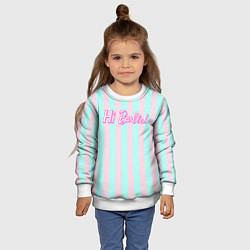 Свитшот детский Hi Barbie - фраза и костюм Кена, цвет: 3D-белый — фото 2