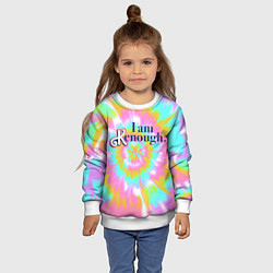 Свитшот детский I am Kenough - retro tie-dye, цвет: 3D-белый — фото 2