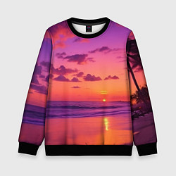 Свитшот детский Пляж vice city, цвет: 3D-черный