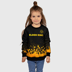 Свитшот детский Elden Ring - gold gradient: символ сверху, цвет: 3D-черный — фото 2