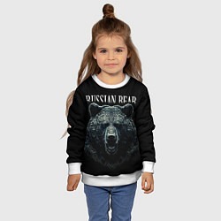 Свитшот детский Русский медведь на черном фоне, цвет: 3D-белый — фото 2