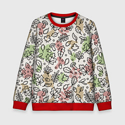 Свитшот детский Осень - бежевый, цвет: 3D-красный