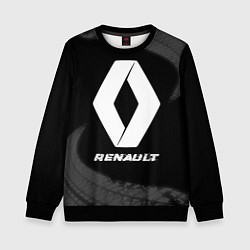 Детский свитшот Renault speed на темном фоне со следами шин