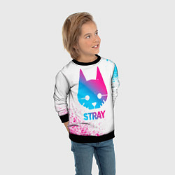 Свитшот детский Stray neon gradient style, цвет: 3D-черный — фото 2