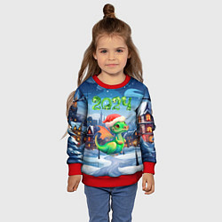 Свитшот детский Милый дракончик 2024, цвет: 3D-красный — фото 2