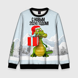 Свитшот детский С новым 2024 годом, цвет: 3D-черный