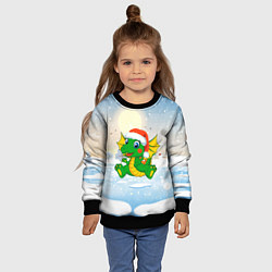 Свитшот детский Зимний дракончик, цвет: 3D-черный — фото 2